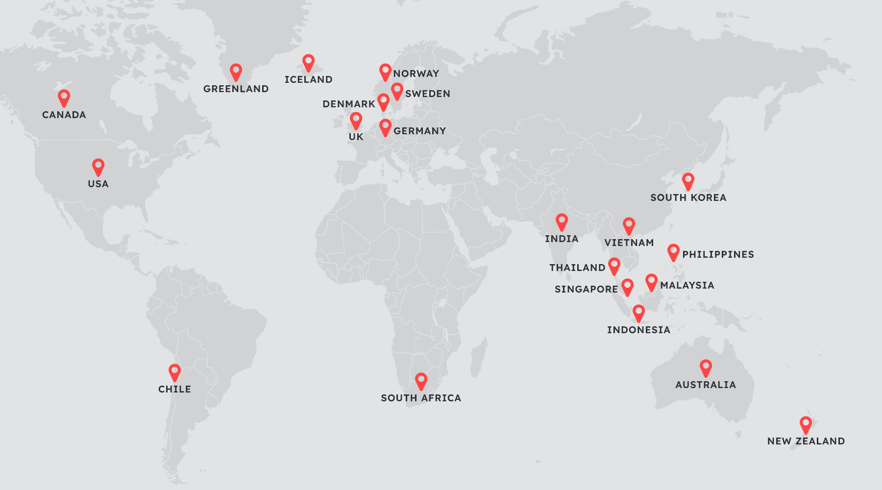 ADMATIC Global Reach Map showing campaign locations across multiple continents